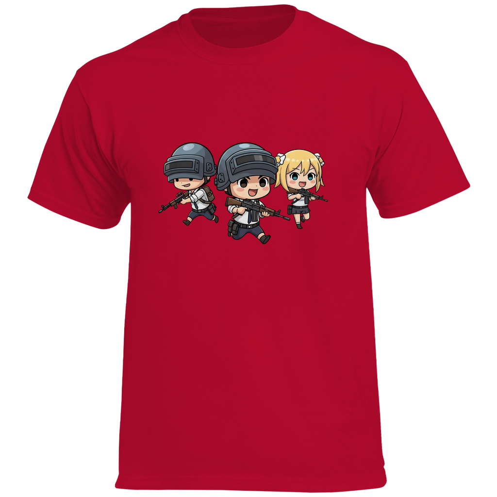 Herren Heavy Cotton T-Shirt Battle Royal PUBG Chibiki