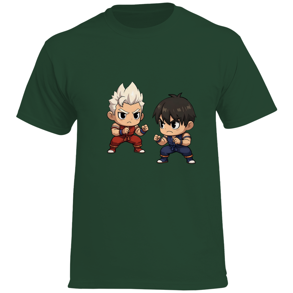 Herren Heavy Cotton T-Shirt street fighter mma martial arts chibiki