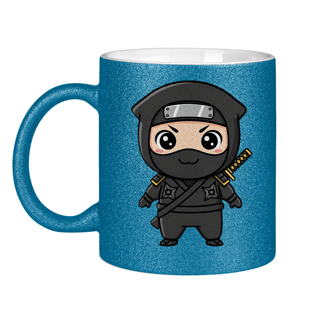 Glitzertasse Ninja Chibiki Shinobi black