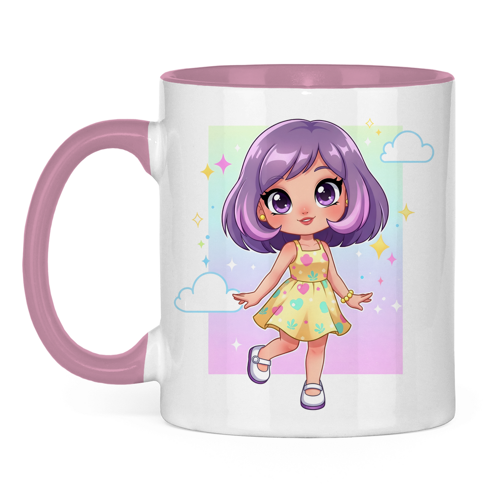 Tasse zweifarbig girly girl Lila