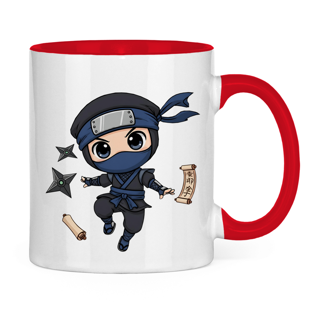 Tasse zweifarbig Ninja Chibiki Shinobi scrolls and shuriken