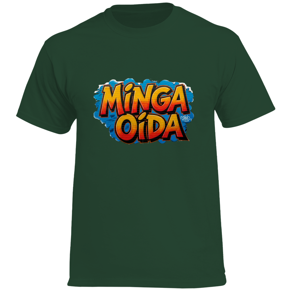 Herren Heavy Cotton T-Shirt Minga Oida Grafitti
