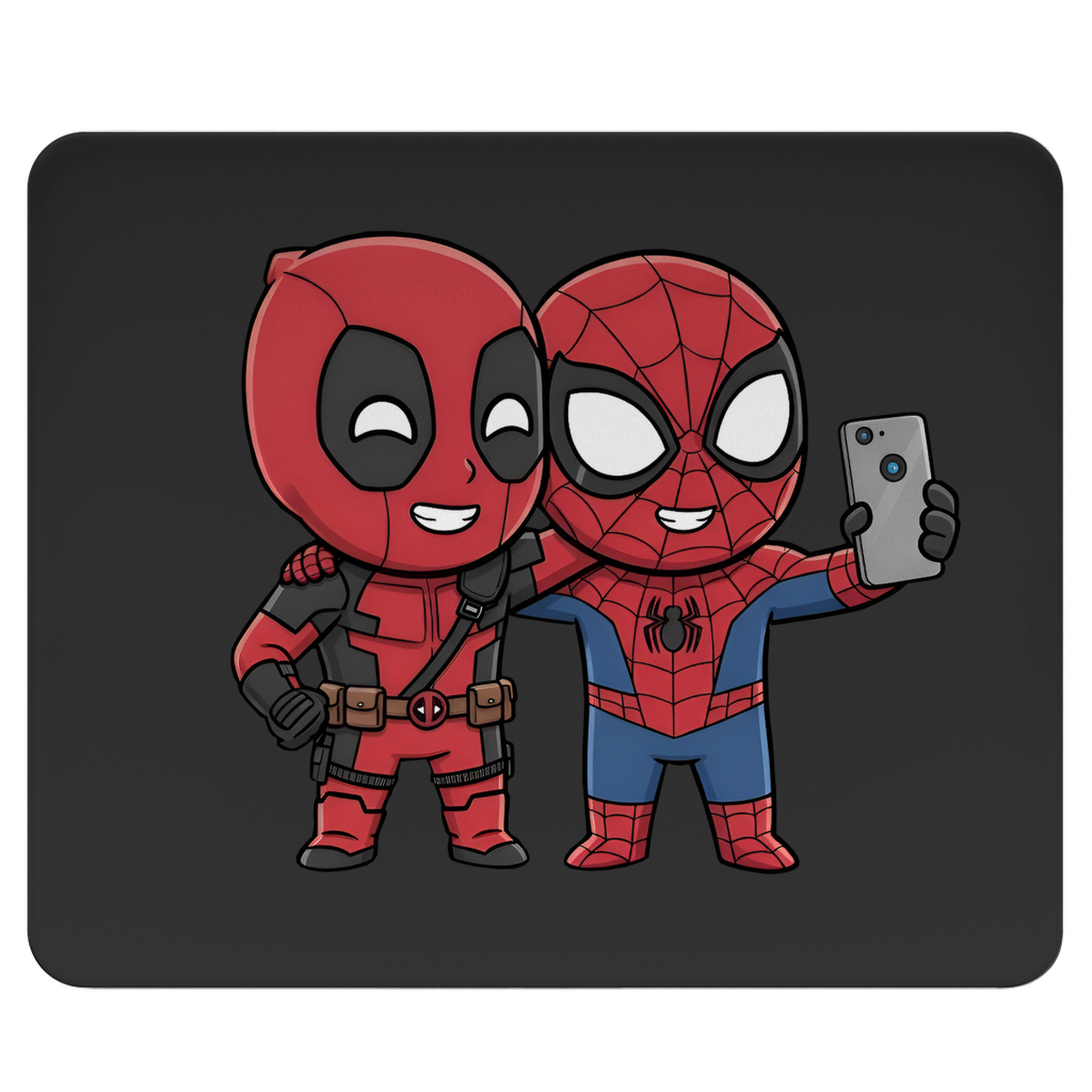 Mousepad spidy dead pool manga chibi style