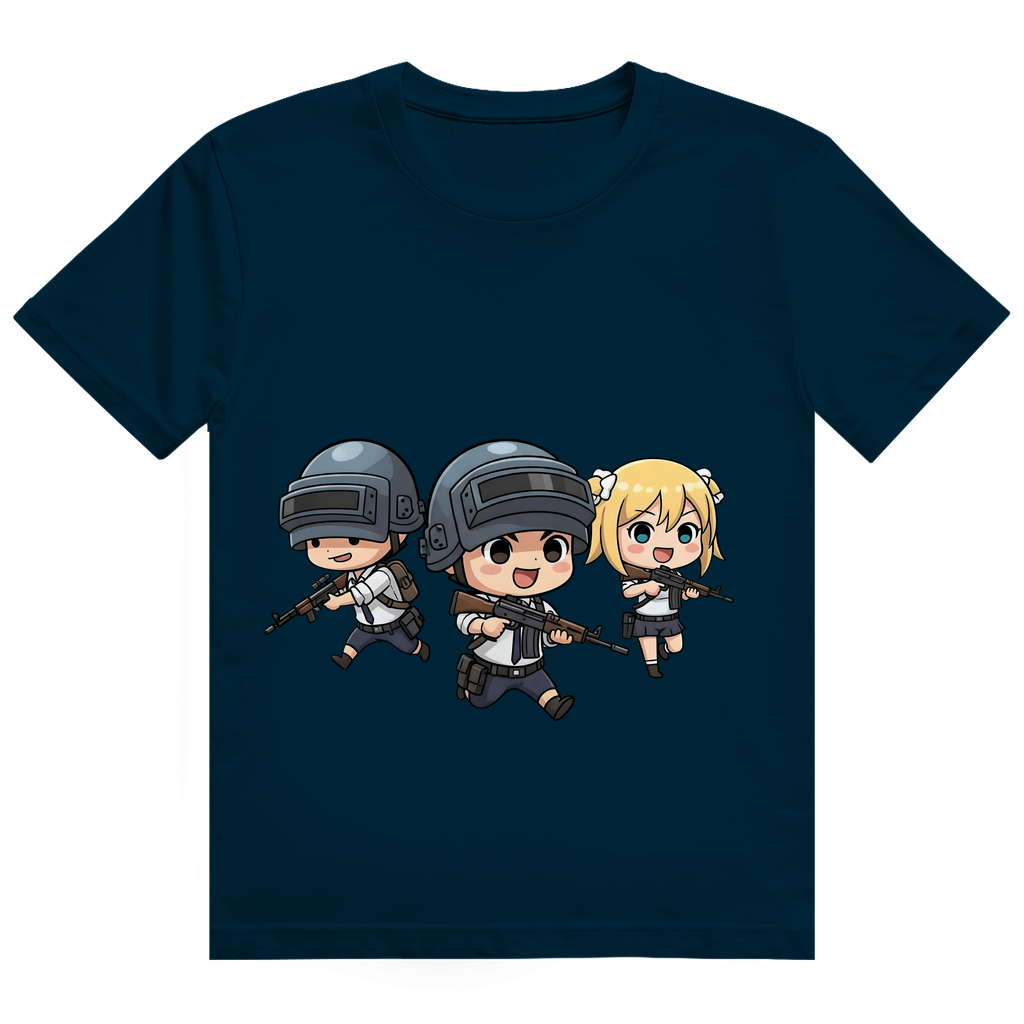 Herren Heavy Cotton T-Shirt Battle Royal PUBG Chibiki
