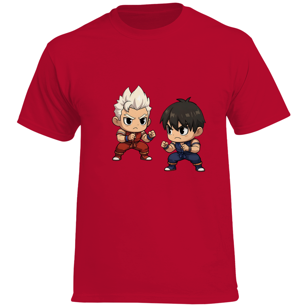 Herren Heavy Cotton T-Shirt street fighter mma martial arts chibiki
