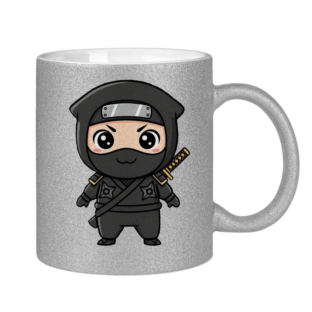 Glitzertasse Ninja Chibiki Shinobi black