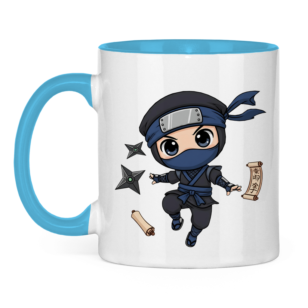 Tasse zweifarbig Ninja Chibiki Shinobi scrolls and shuriken
