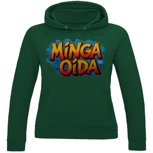 Damen Hoodie Minga Oida Grafitti