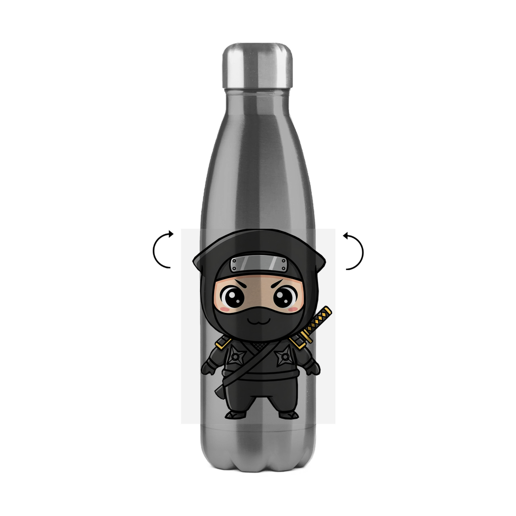 Edelstahl-Thermoflasche Ninja Chibiki Shinobi black
