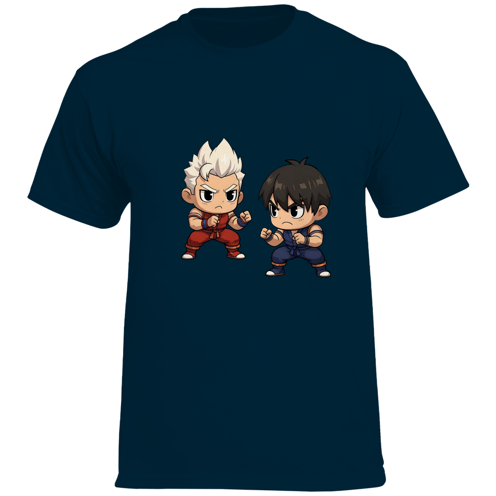 Herren Heavy Cotton T-Shirt street fighter mma martial arts chibiki