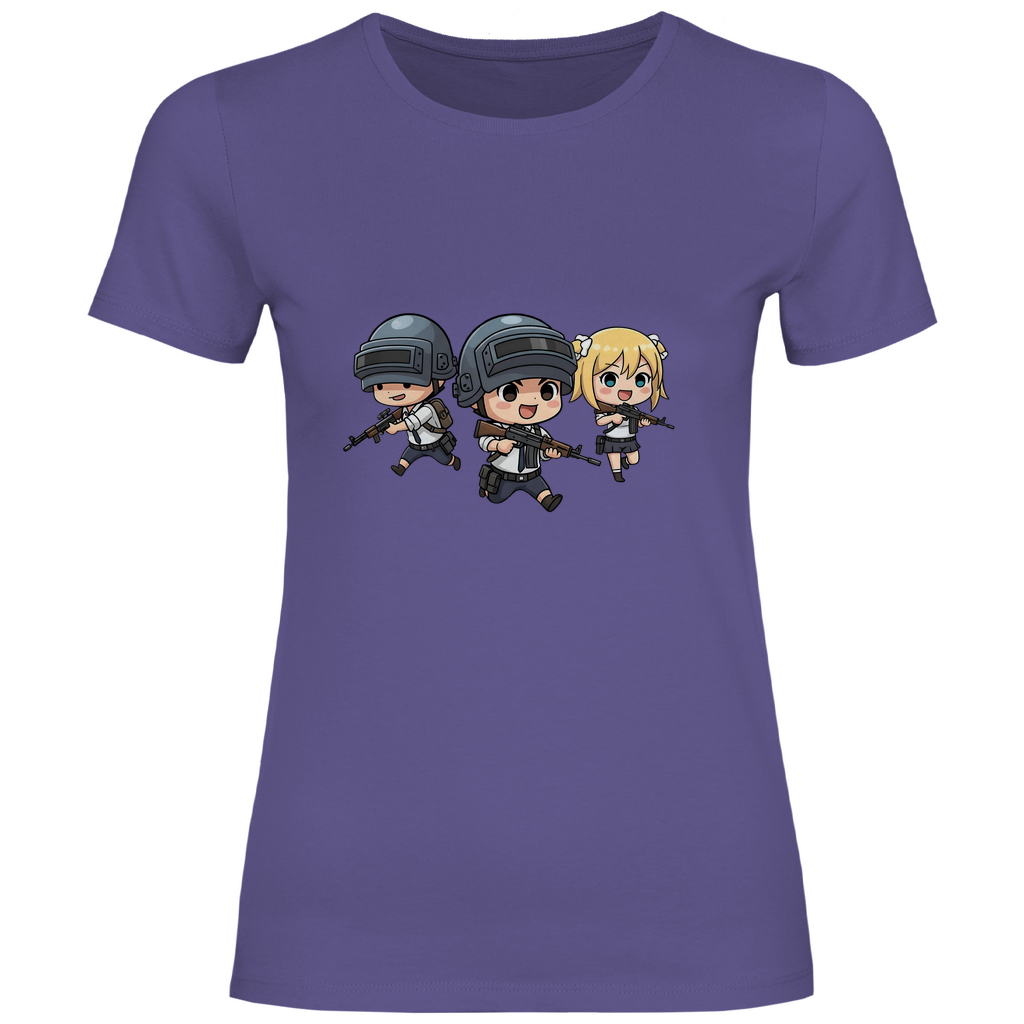 Damen T-Shirt Battle Royal PUBG Chibiki