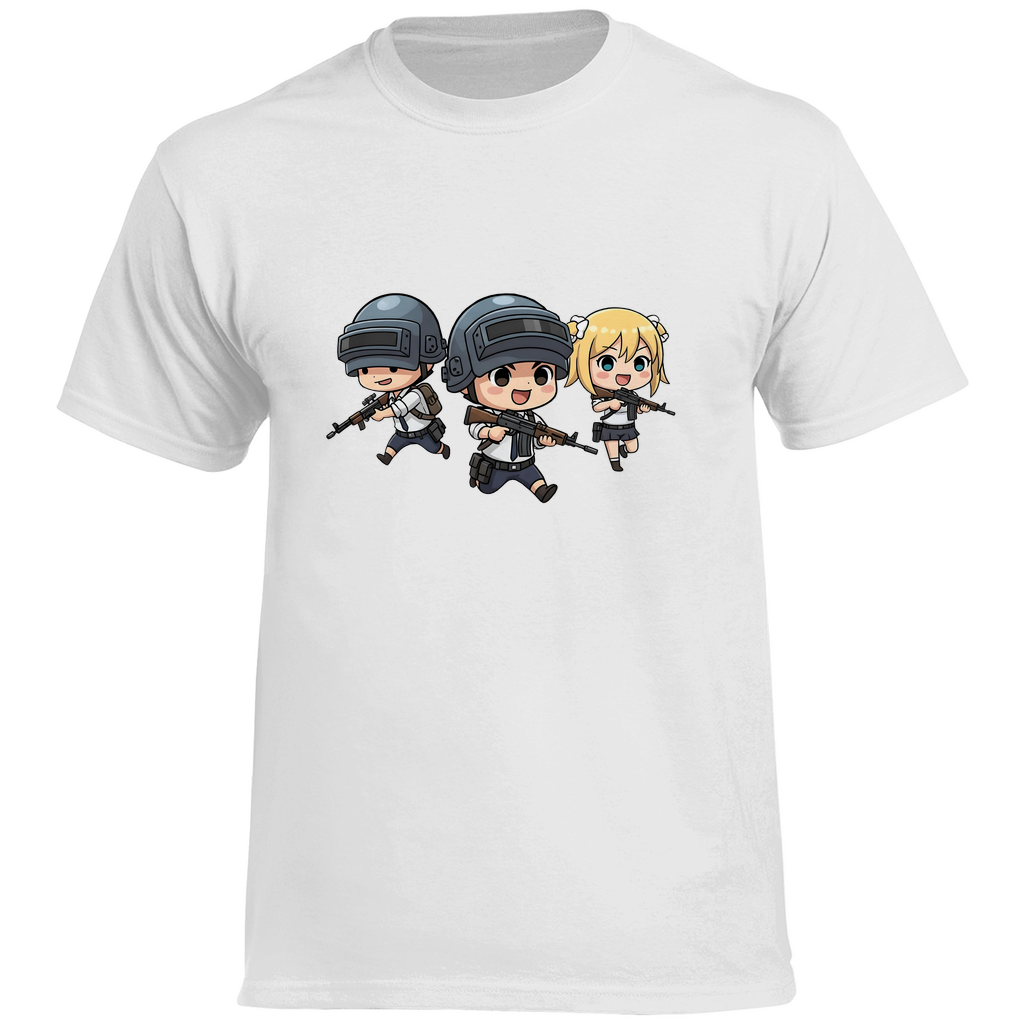 Herren Heavy Cotton T-Shirt Battle Royal PUBG Chibiki