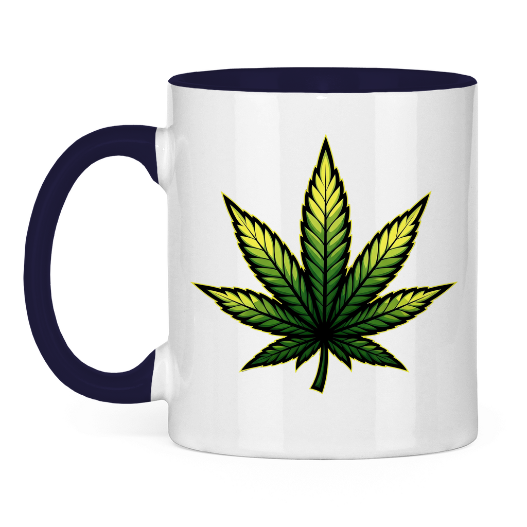 Tasse zweifarbig Cannabis Logo