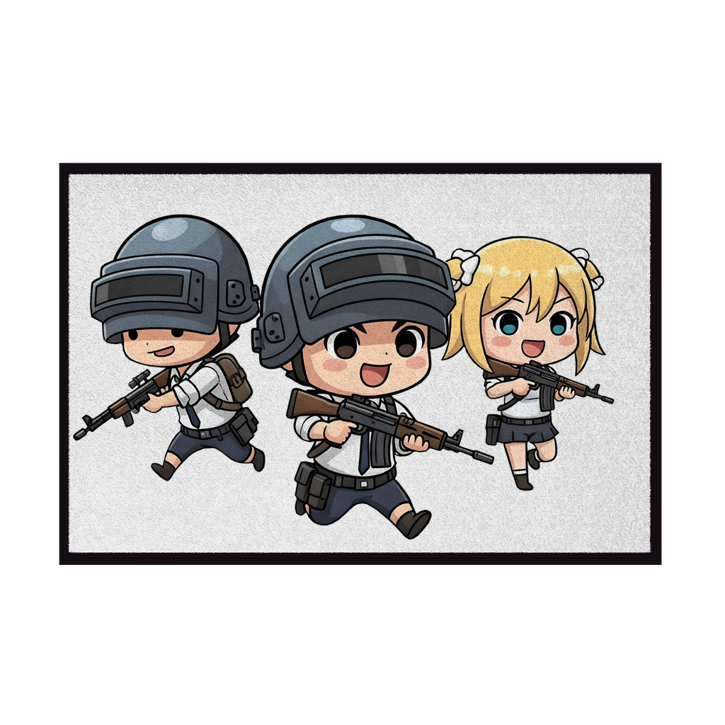 Fußmatte mit Gummirand Battle Royal PUBG Chibiki