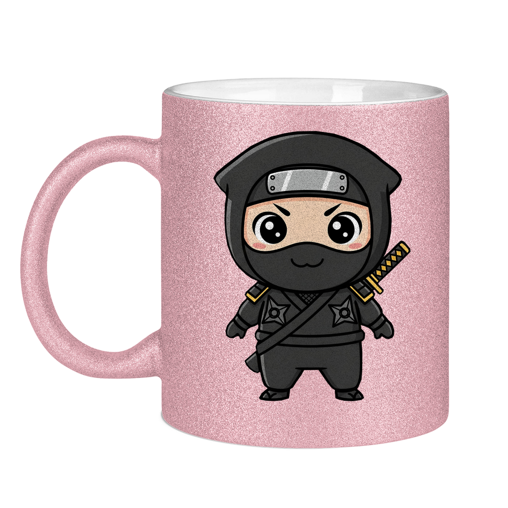 Glitzertasse Ninja Chibiki Shinobi black