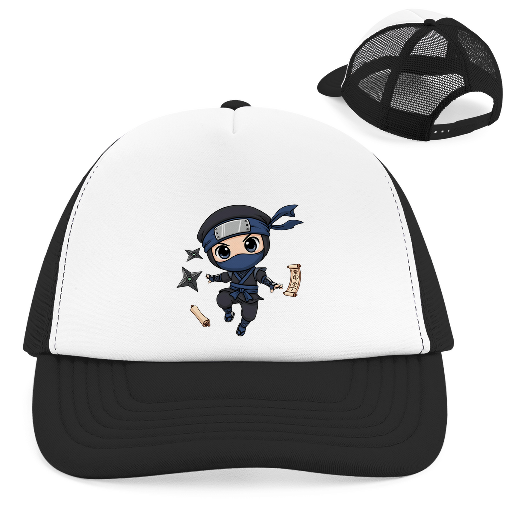 Retro Trucker Cap Ninja Chibiki Shinobi scrolls and shuriken
