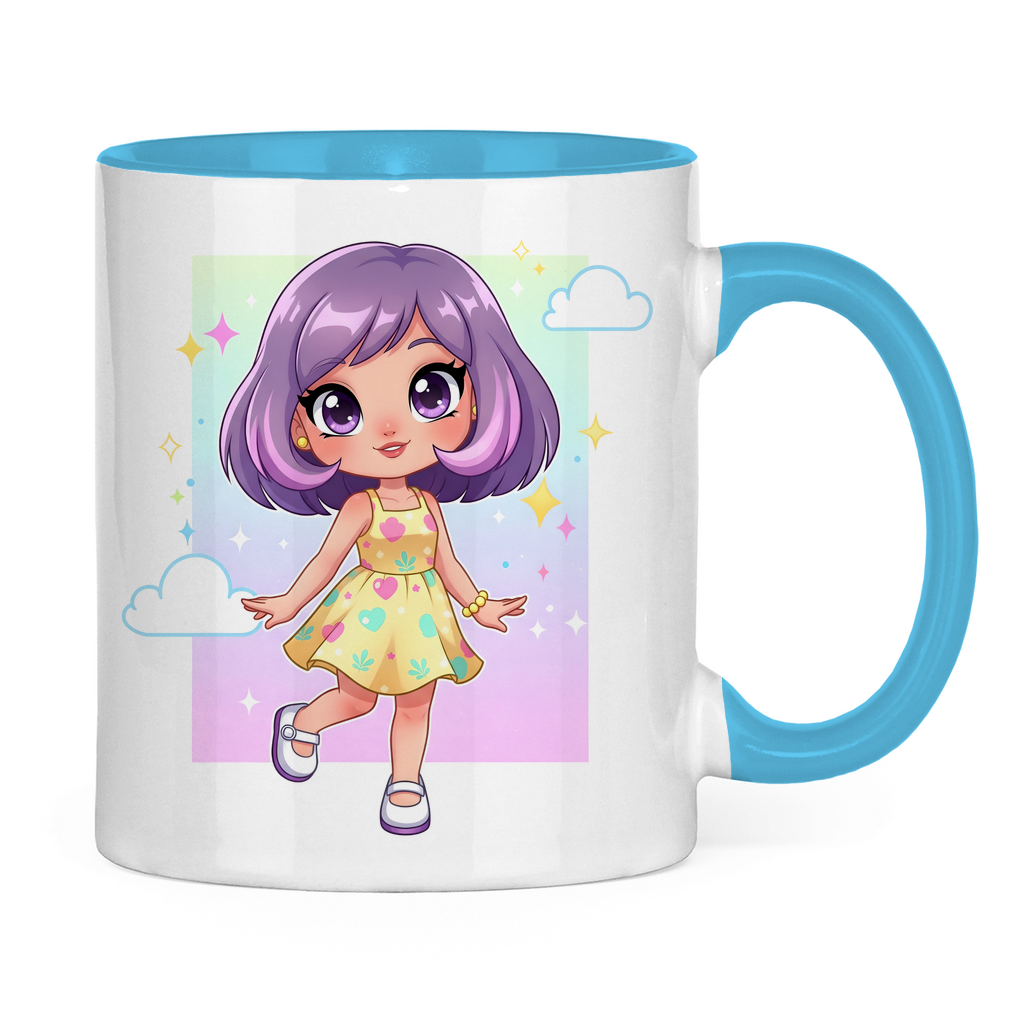 Tasse zweifarbig girly girl Lila