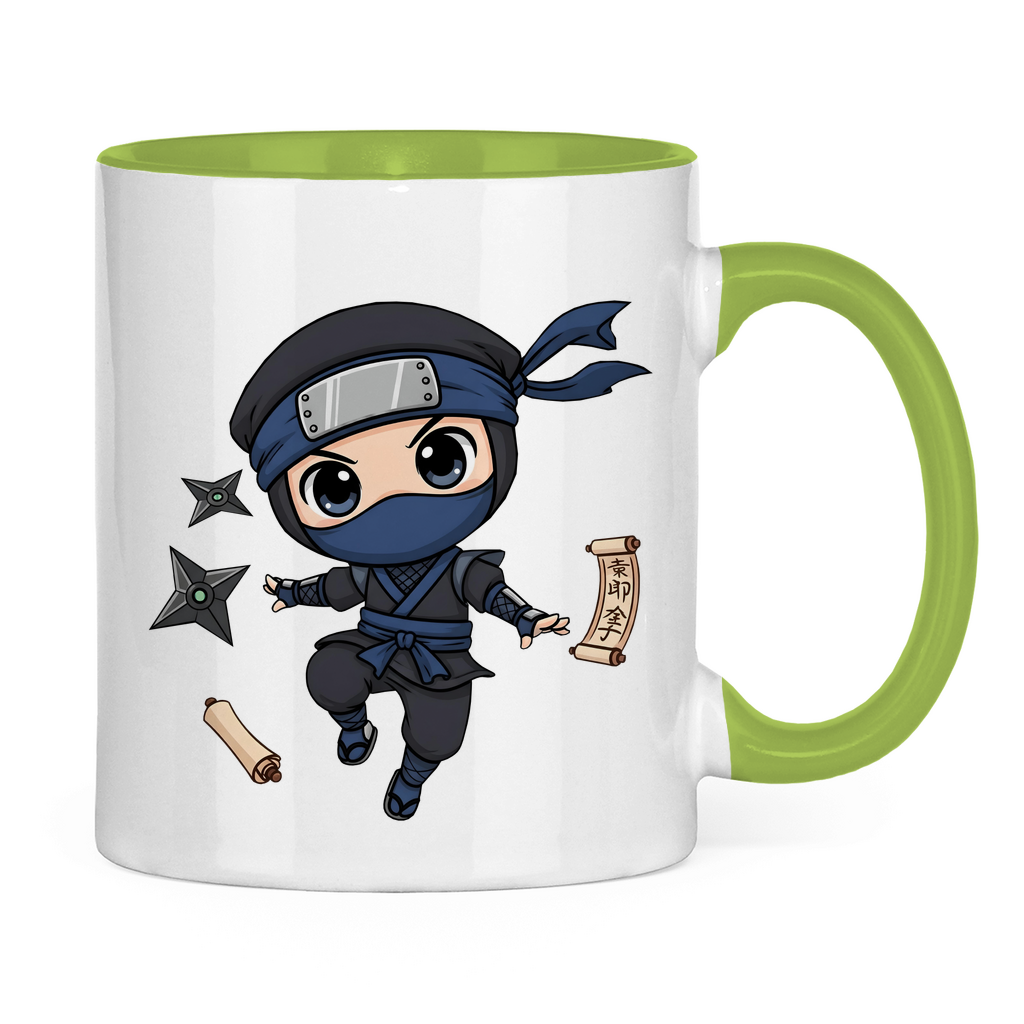 Tasse zweifarbig Ninja Chibiki Shinobi scrolls and shuriken