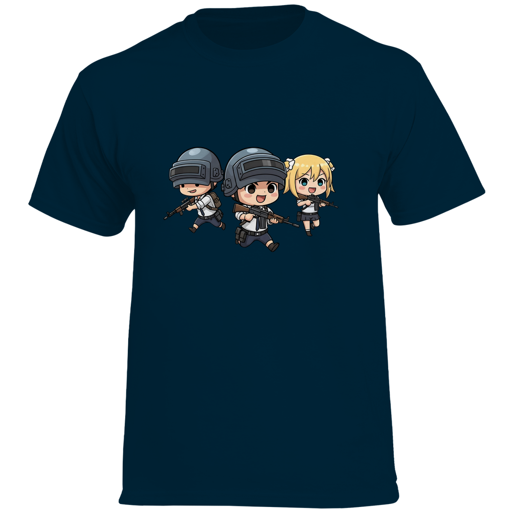 Herren Heavy Cotton T-Shirt Battle Royal PUBG Chibiki