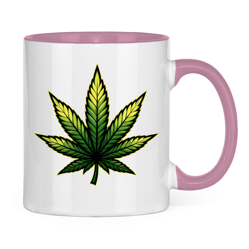 Tasse zweifarbig Cannabis Logo