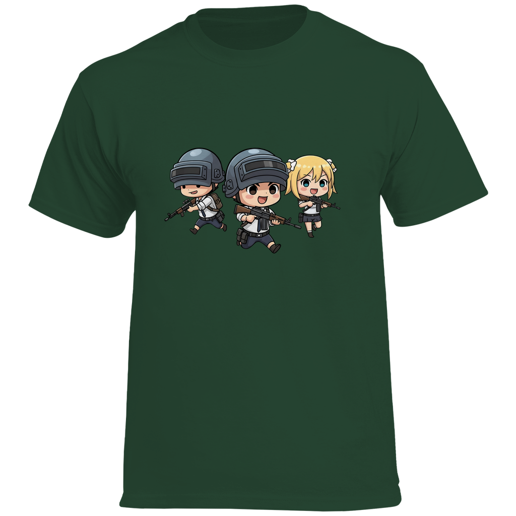 Herren Heavy Cotton T-Shirt Battle Royal PUBG Chibiki