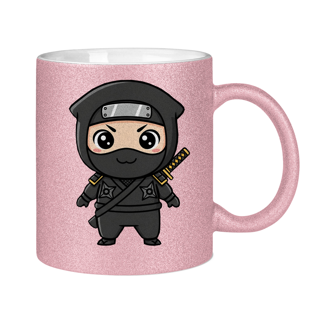 Glitzertasse Ninja Chibiki Shinobi black