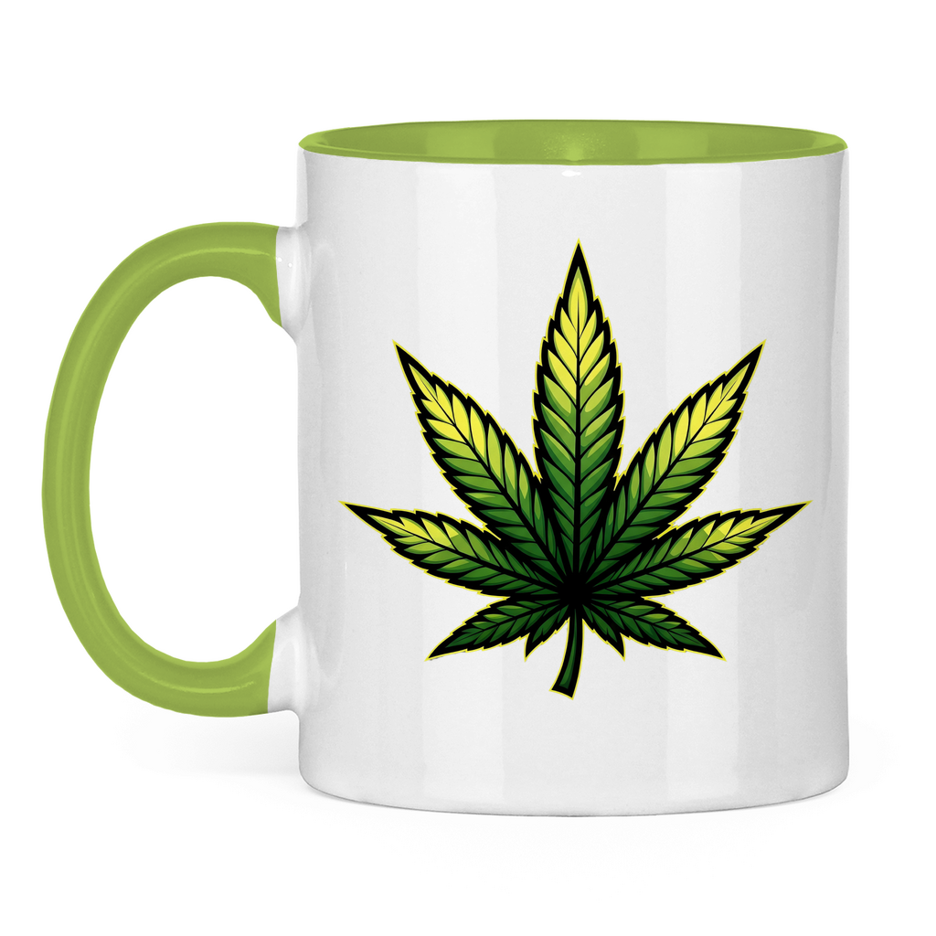 Tasse zweifarbig Cannabis Logo