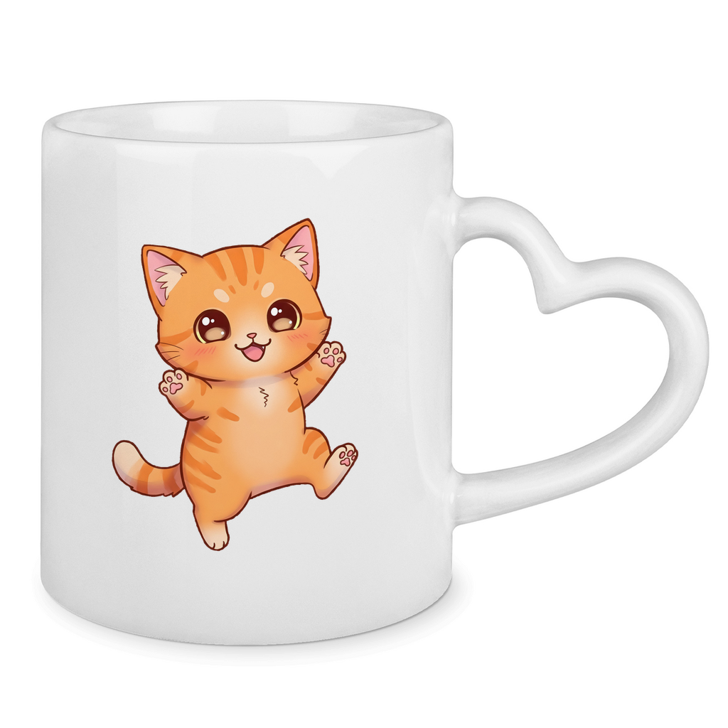 Tasse mit Herzhenkel kitty cat brownie