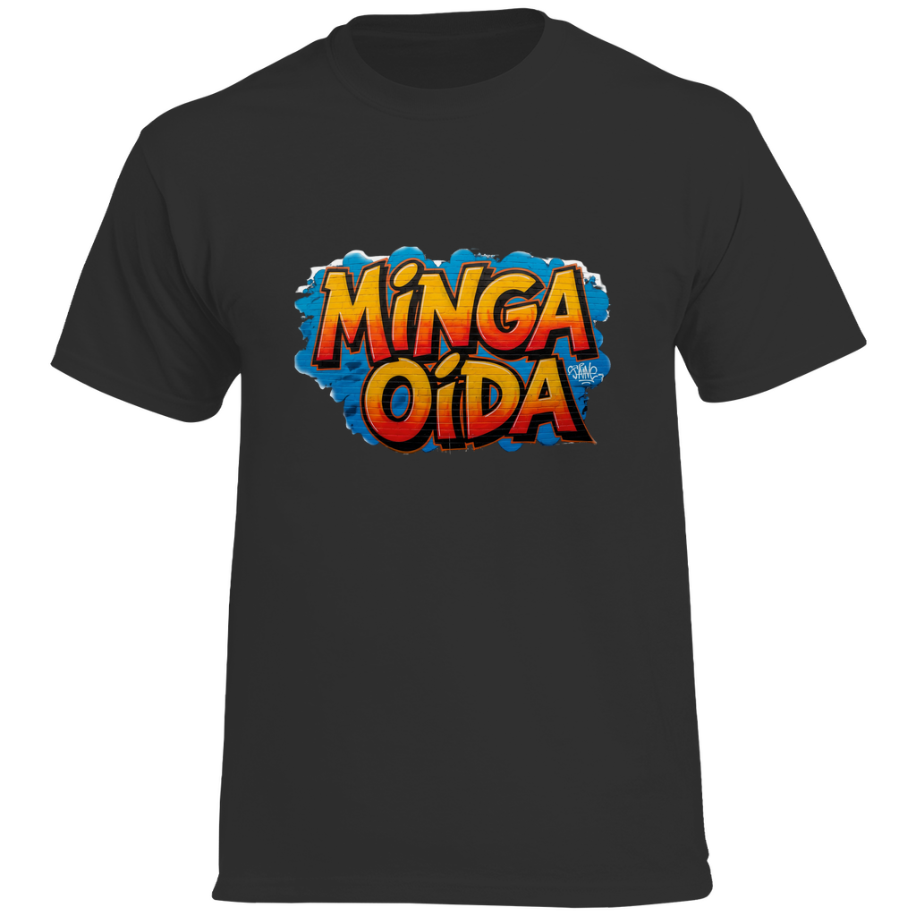 Herren Heavy Cotton T-Shirt Minga Oida Grafitti
