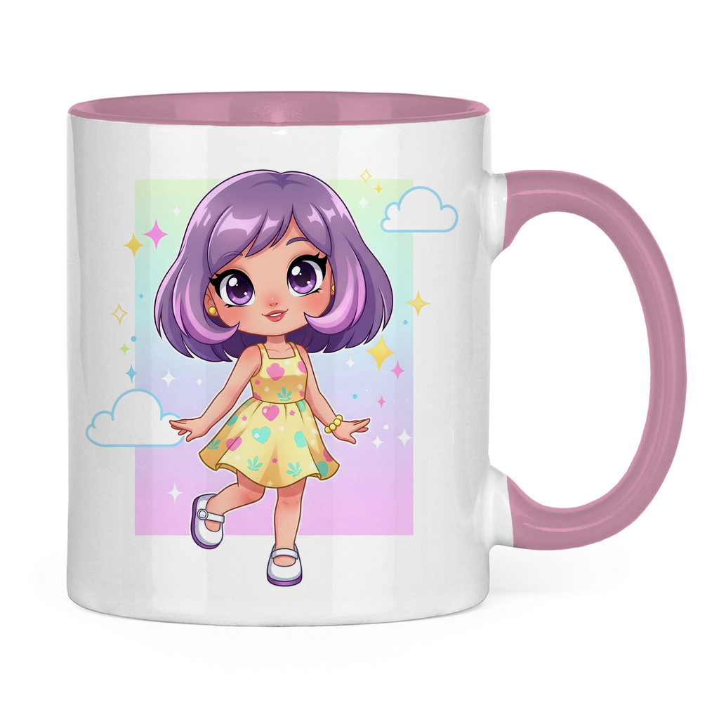 Tasse zweifarbig girly girl Lila