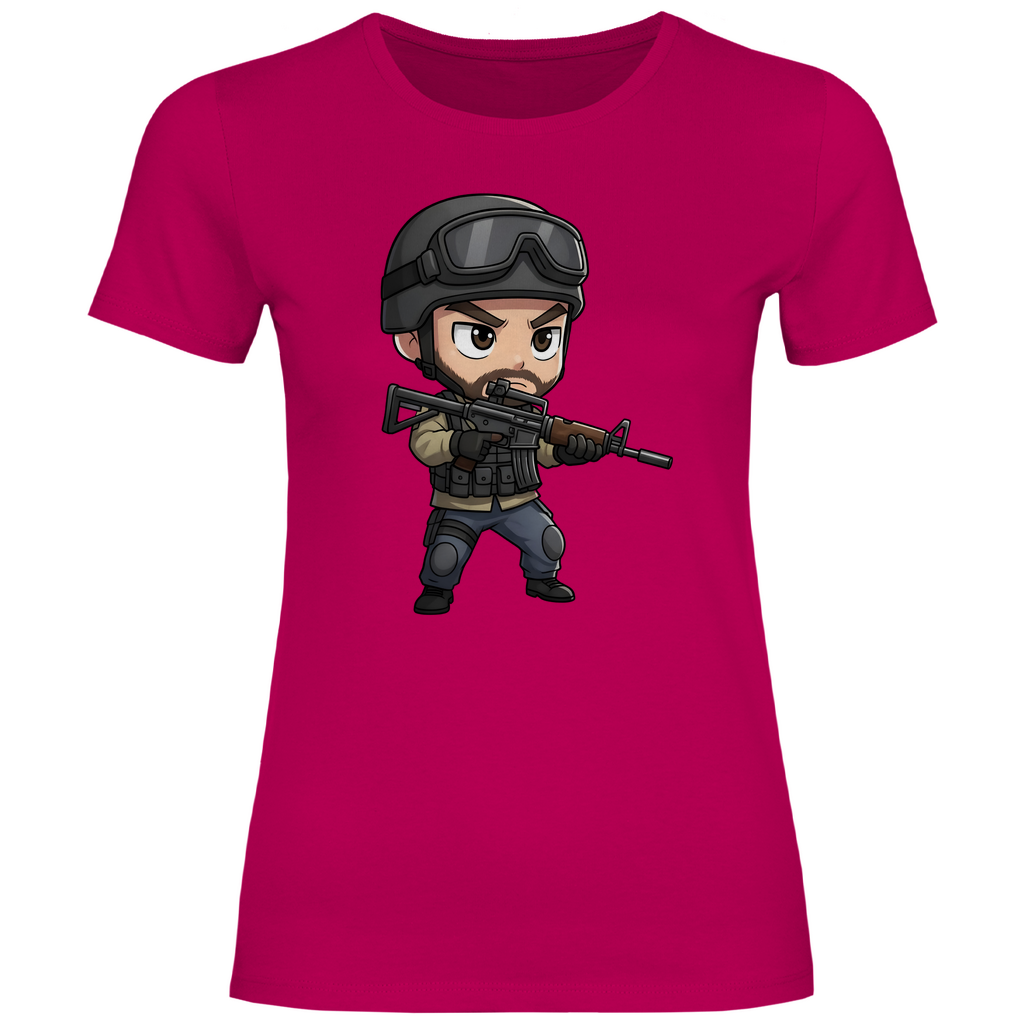 Damen T-Shirt Soldier Police Counter Strike Chibiki Special Force