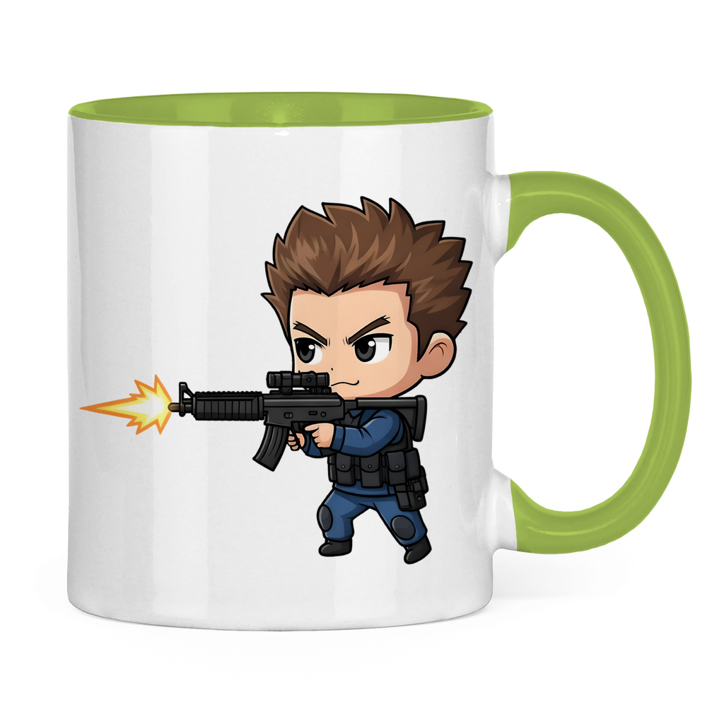 Tasse zweifarbig Soldier Police Counter Strike Chibiki