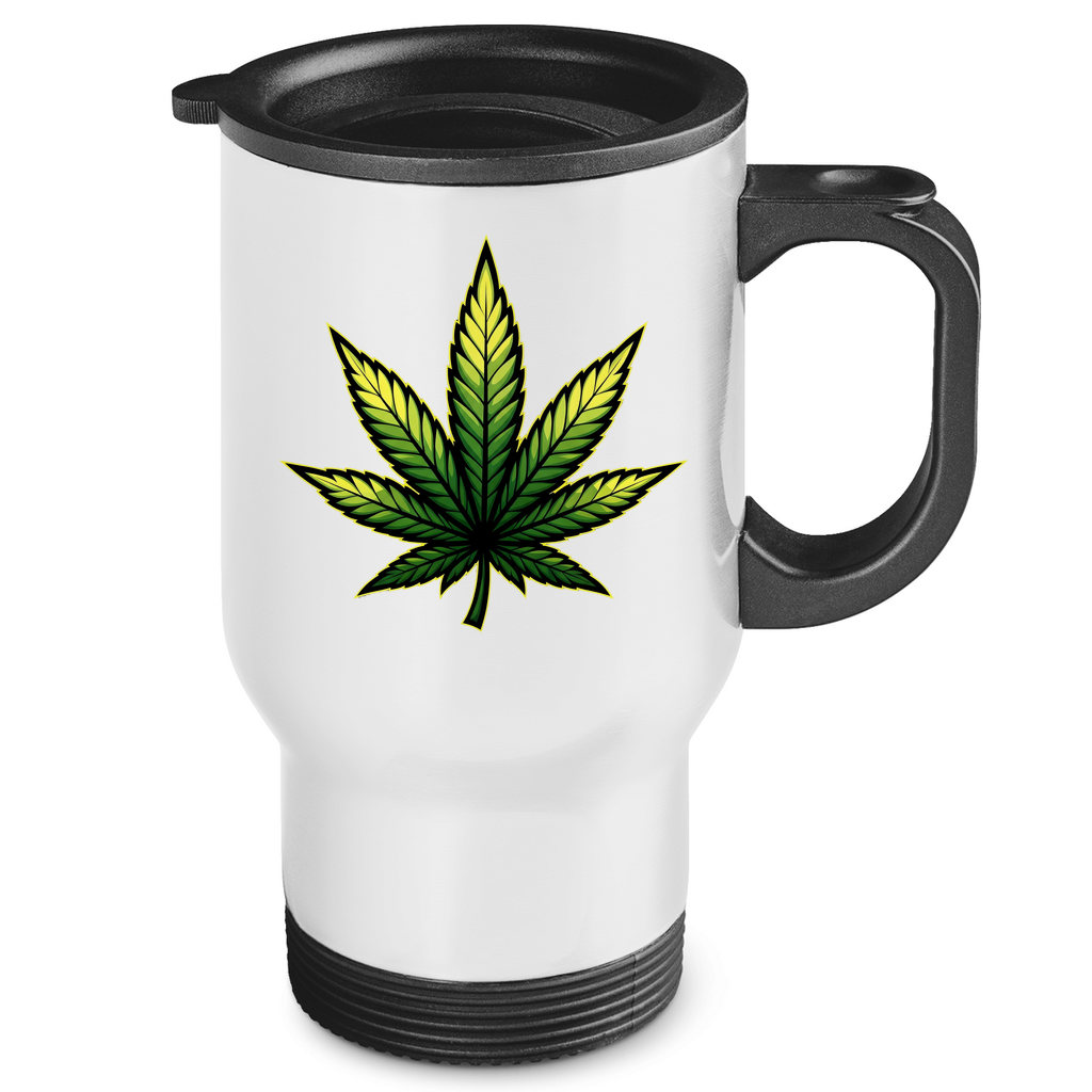 Edelstahl-Thermobecher Cannabis Logo