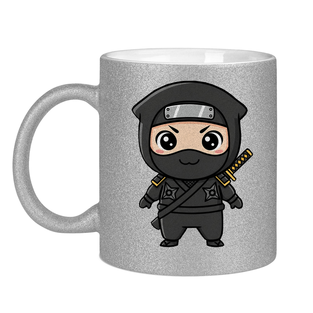 Glitzertasse Ninja Chibiki Shinobi black