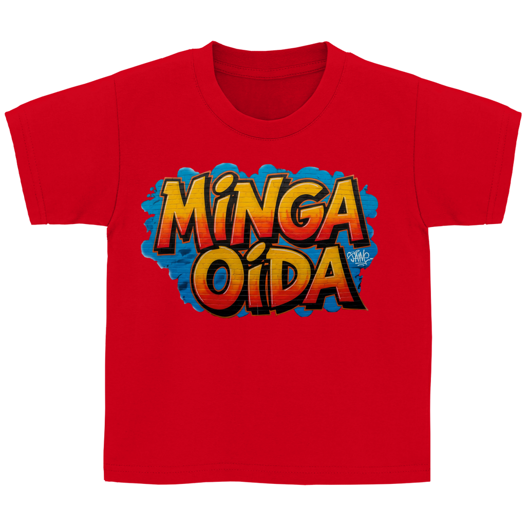 Kinder Basic T-Shirt Minga Oida Grafitti