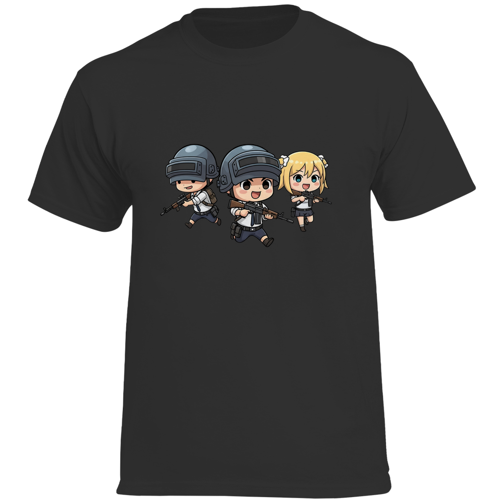 Herren Heavy Cotton T-Shirt Battle Royal PUBG Chibiki