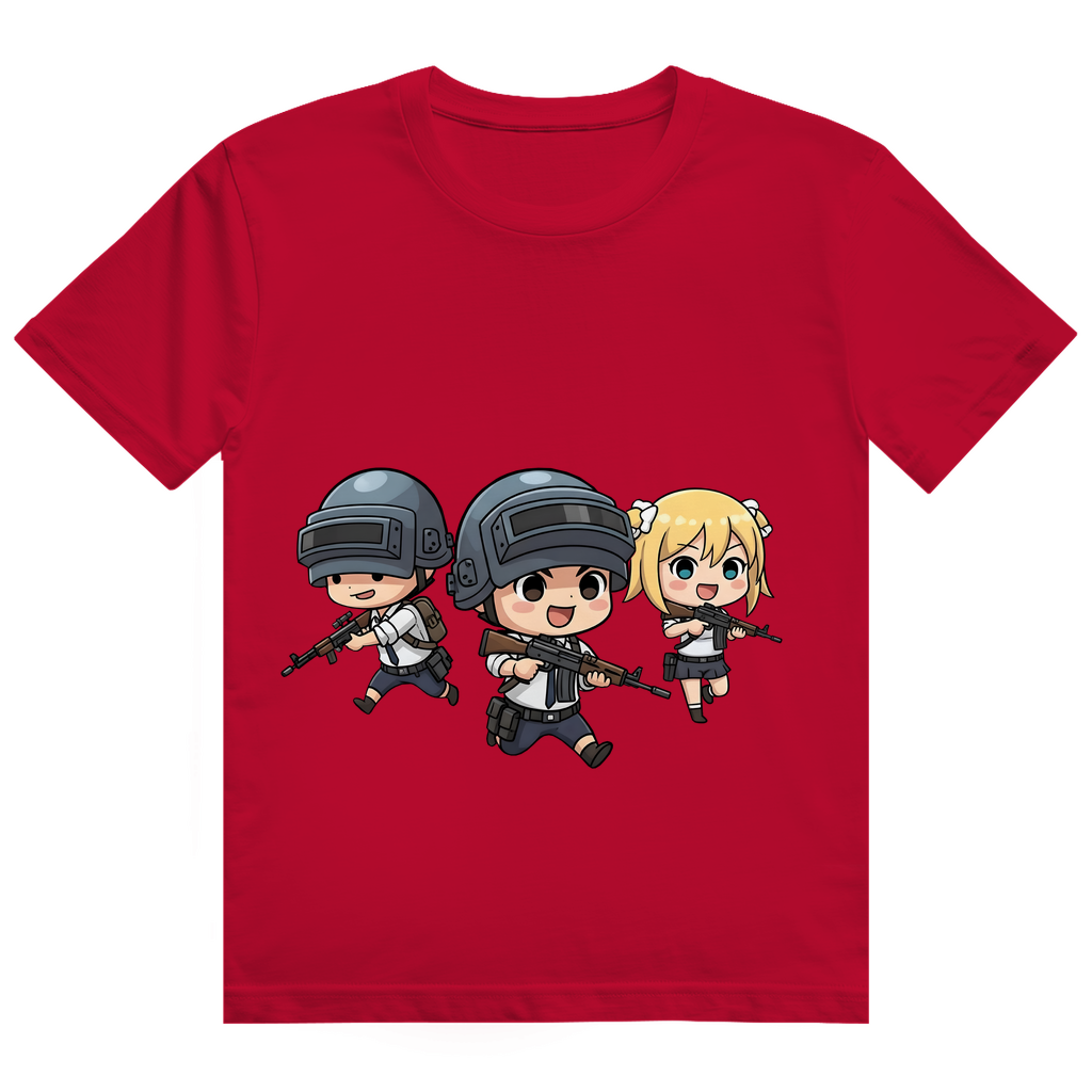 Herren Heavy Cotton T-Shirt Battle Royal PUBG Chibiki