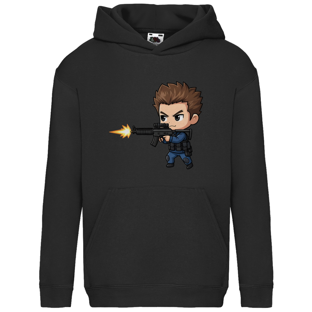Kids Basic Hoodie Soldier Police Counter Strike Chibiki