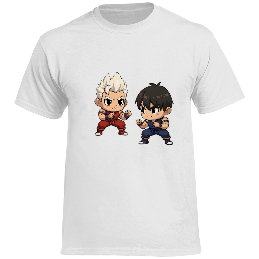 Herren Heavy Cotton T-Shirt street fighter mma martial arts chibiki