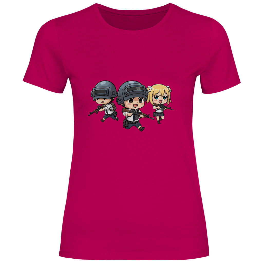 Damen T-Shirt Battle Royal PUBG Chibiki