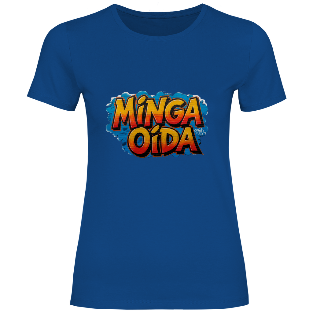 Damen T-Shirt Minga Oida Grafitti