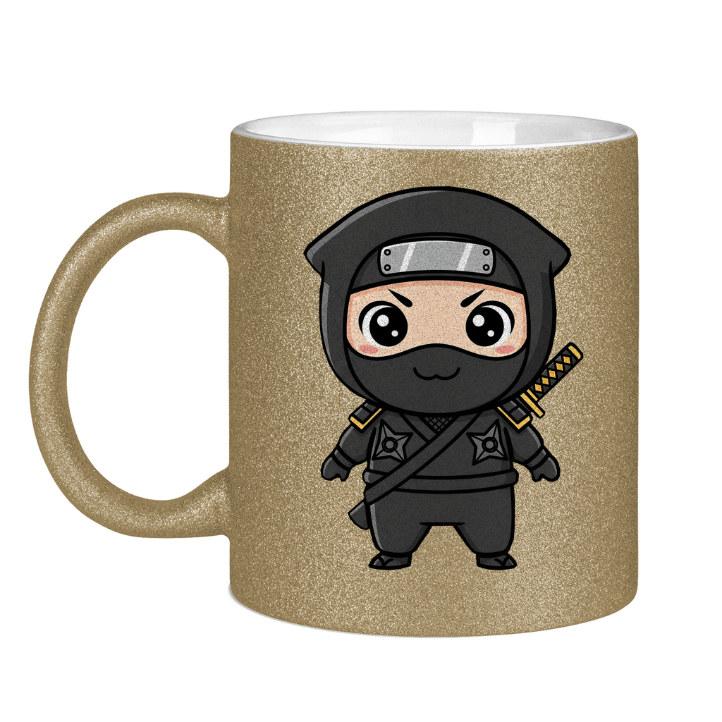 Glitzertasse Ninja Chibiki Shinobi black