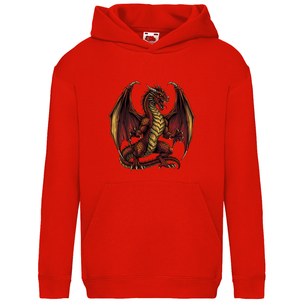 Kids Basic Hoodie Red Dragon _ Roter Drache