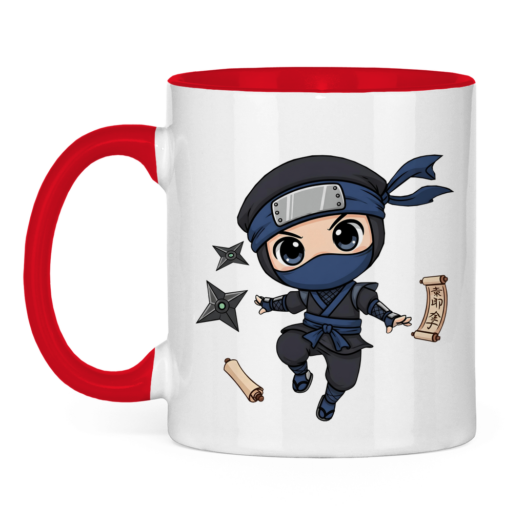 Tasse zweifarbig Ninja Chibiki Shinobi scrolls and shuriken
