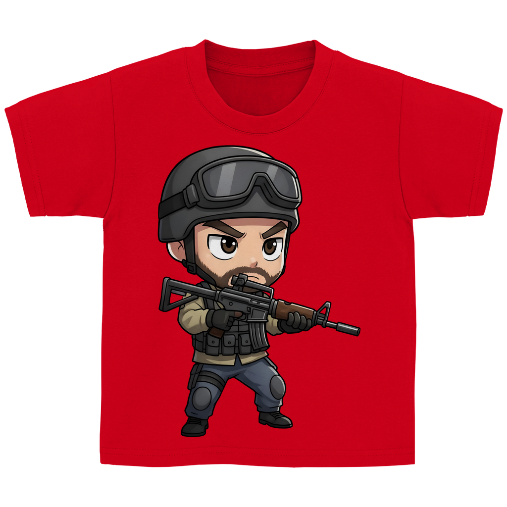 Kinder Basic T-Shirt Soldier Police Counter Strike Chibiki Special Force