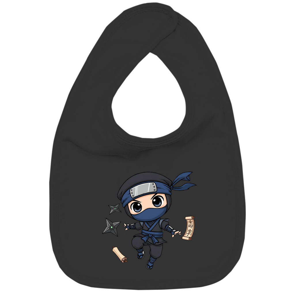 Kinder Bio Lätzchen Ninja Chibiki Shinobi scrolls and shuriken