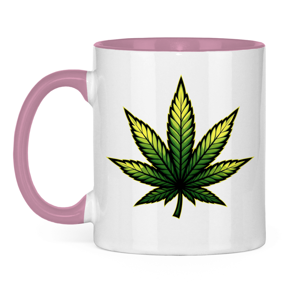 Tasse zweifarbig Cannabis Logo