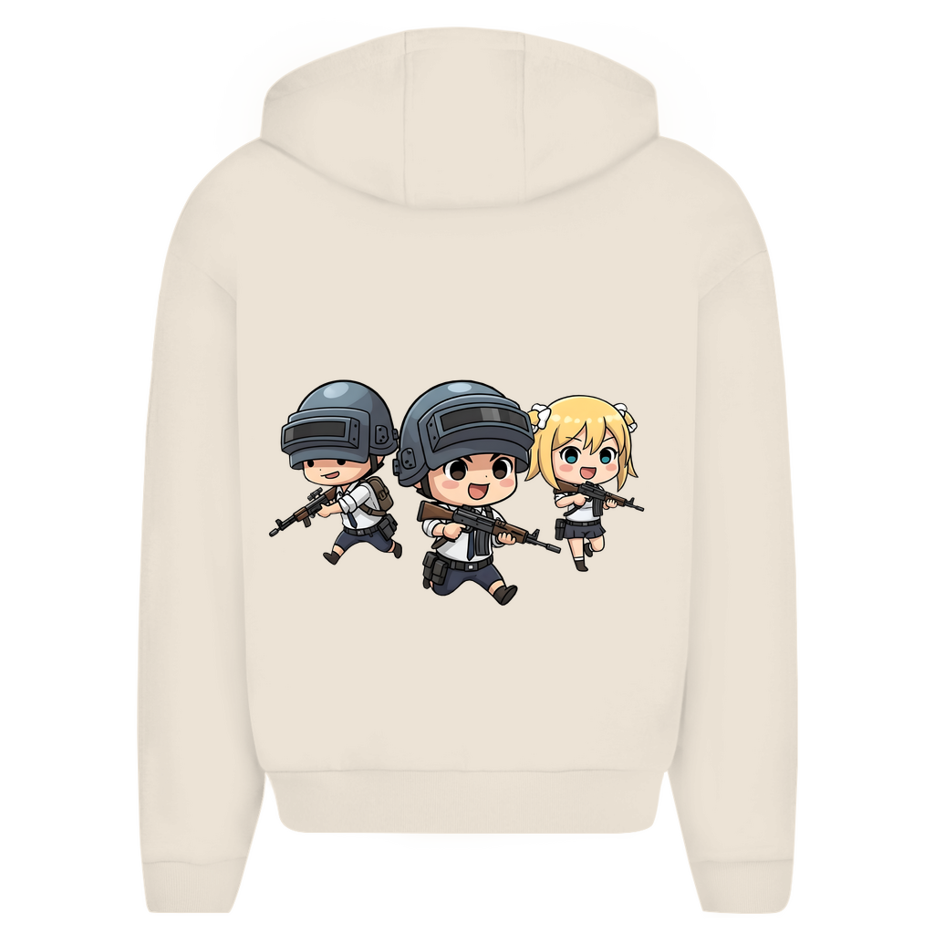 Herren Oversize Zipper Hoodie Battle Royal PUBG Chibiki