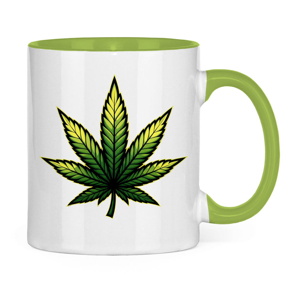 Tasse zweifarbig Cannabis Logo