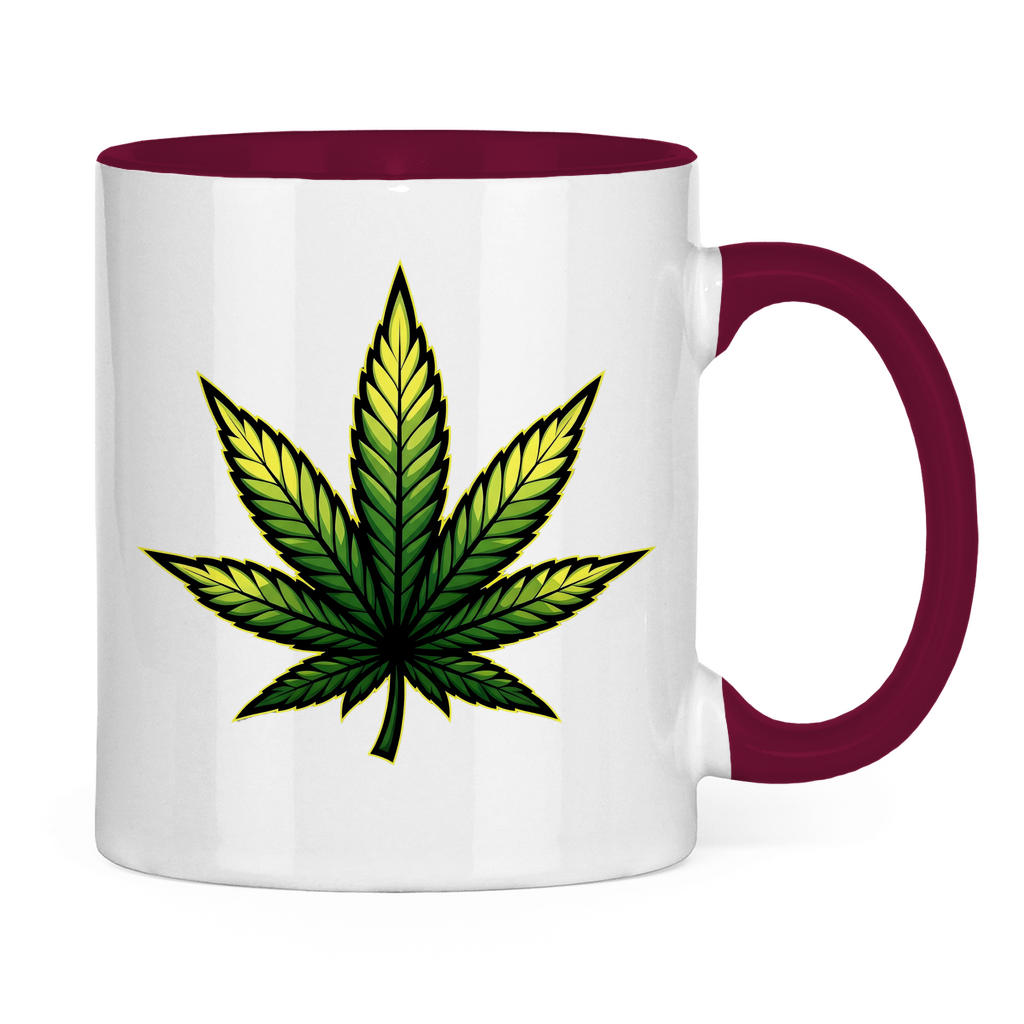 Tasse zweifarbig Cannabis Logo